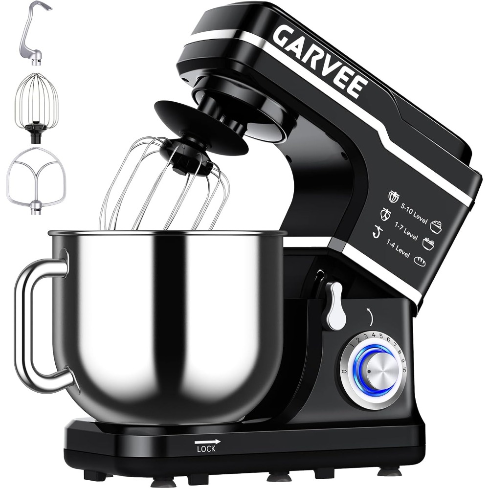 Commercial Kitchen Mixers Dough Mixer - 가르비 110-120V, 60hz 6.7L 스테인리스 스틸