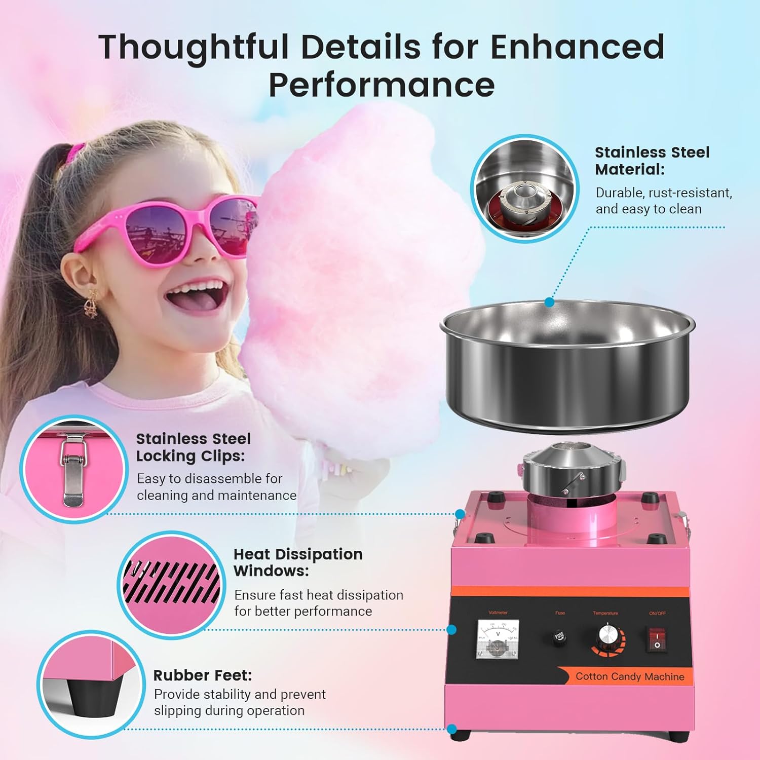 MHT2 전기 솜사탕 기계 1000W 상업용 레트로 캔 - Candy Floss Machine Commercial 리뷰 및 가격