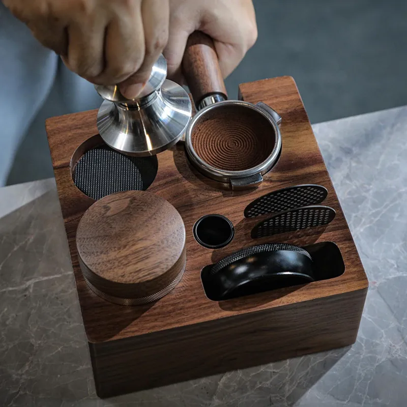 월넛 우드 커피 프레스 스탠드 다기능 보관 베이스 프렌 - Commercial Kitchen Utensil Storage 리뷰 및 가격