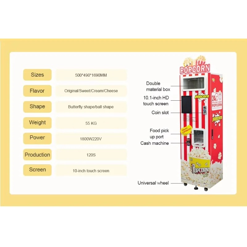맞춤형 신형 자동 팝콘 제조기 상업용 자판기 (영화관/ - Commercial Popcorn Machine 리뷰 및 가격