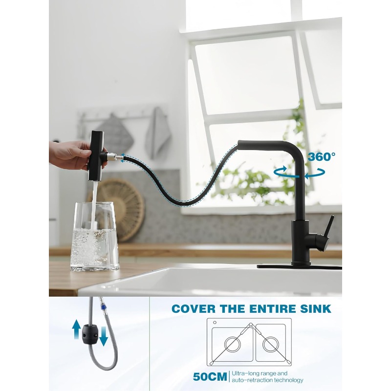 주방 수도꼭지 풀다운 스프레이 워터폴 싱글 핸들 3단  - Commercial Kitchen Sprayer 리뷰 및 가격
