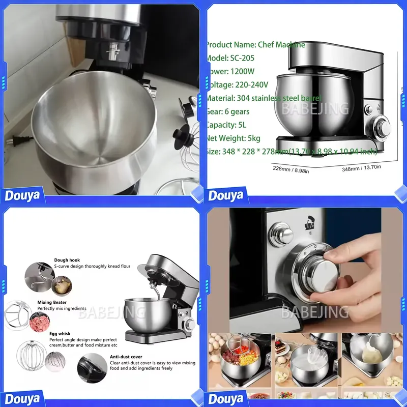 베이비징 소형 3-in-1 파우더 믹서 반죽기 상업용  - Commercial Kitchen Mixers Dough Mixer 리뷰 및 가격