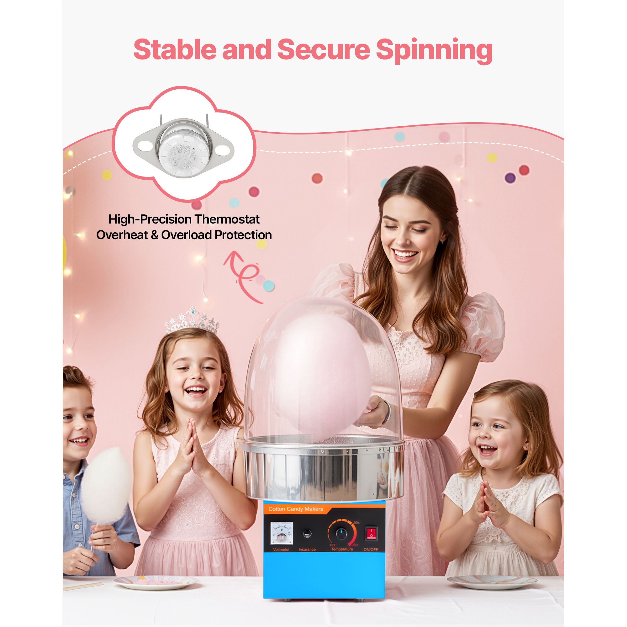 전기 솜사탕 기계, 1000W 전기 솜사탕 제조기(덮개 - Candy Floss Machine Commercial 리뷰 및 가격