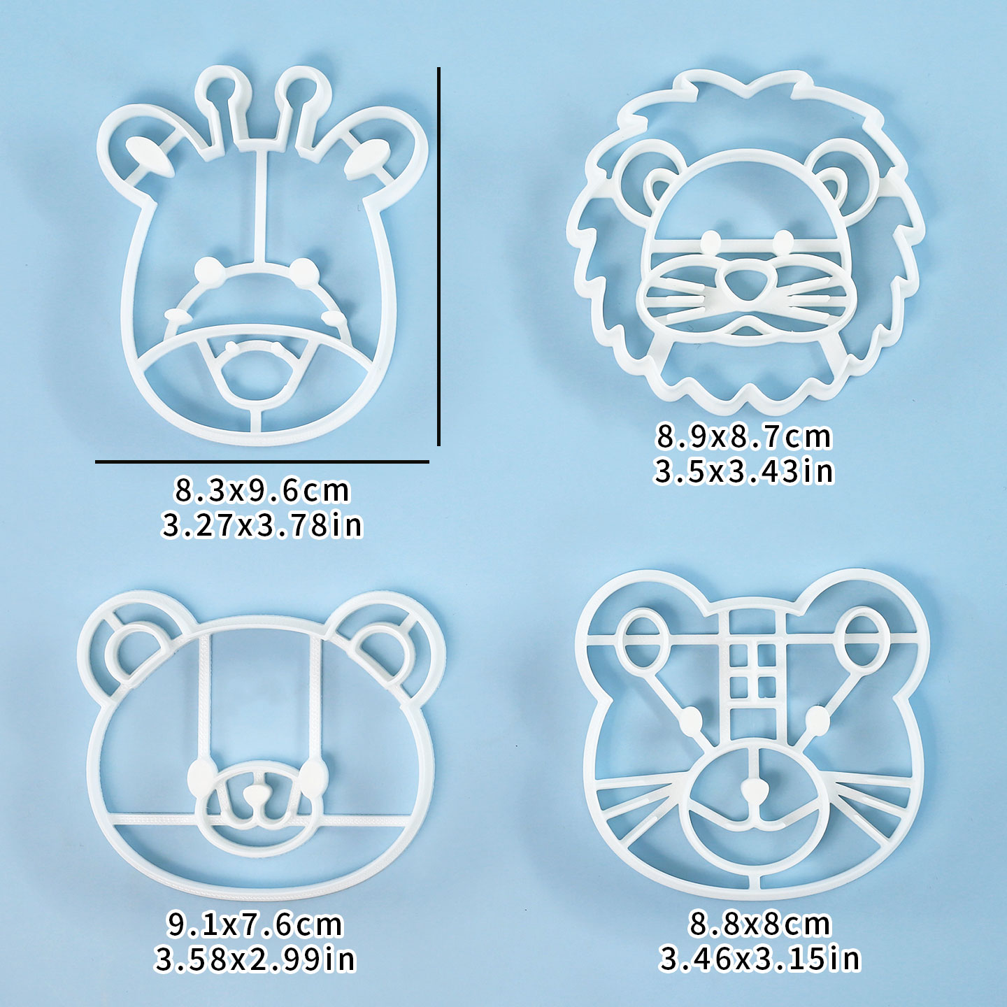 4개 동물 쿠키 커터 세트 3D 귀여운 사자 호랑이 기 - Commercial Kitchen Use 리뷰 및 가격