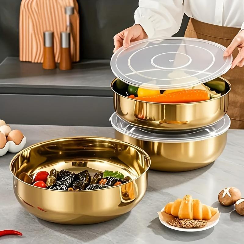 새로운 스테인리스 스틸 믹싱볼(뚜껑 포함) - 베이킹, - Commercial Kitchen Use 리뷰 및 가격