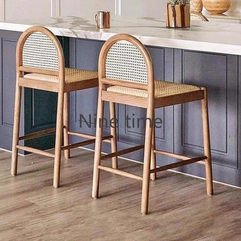 단단한 나무 등나무 주방 바 의자 안락 의자 디자인 살 - Commercial Kitchen And Bar 리뷰 및 가격